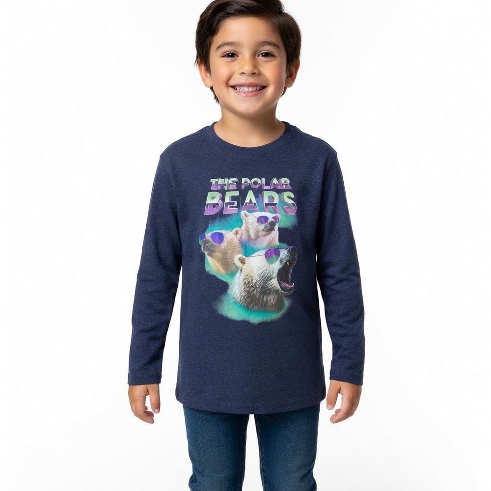 Boy’s long sleeve graphic t-shirt from Cat & Jack with a polar bear design.